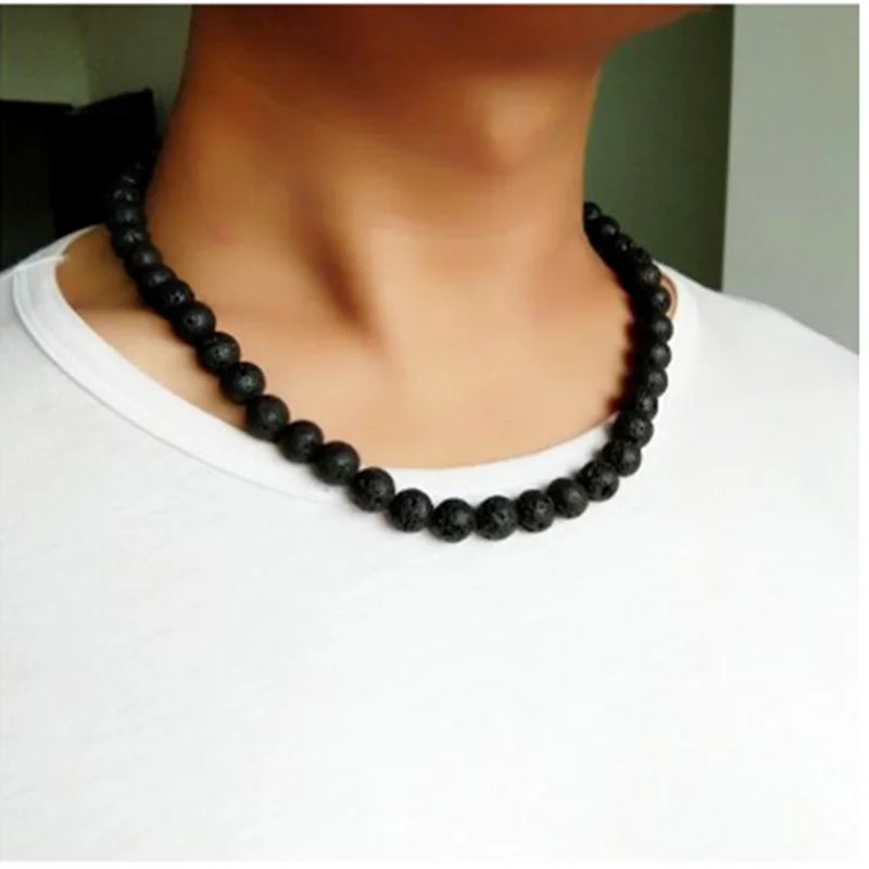 Lava Stone Necklace 6-8mm Natural Gemstone - Grounding & Aromatherapy Diffuser | Buddhive