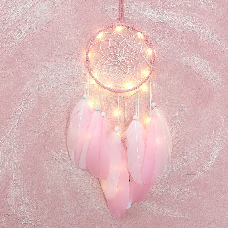 Feather Dreamcatcher Wall Hanging - Organic Materials Boho Style - Bedroom Decor | Buddhive