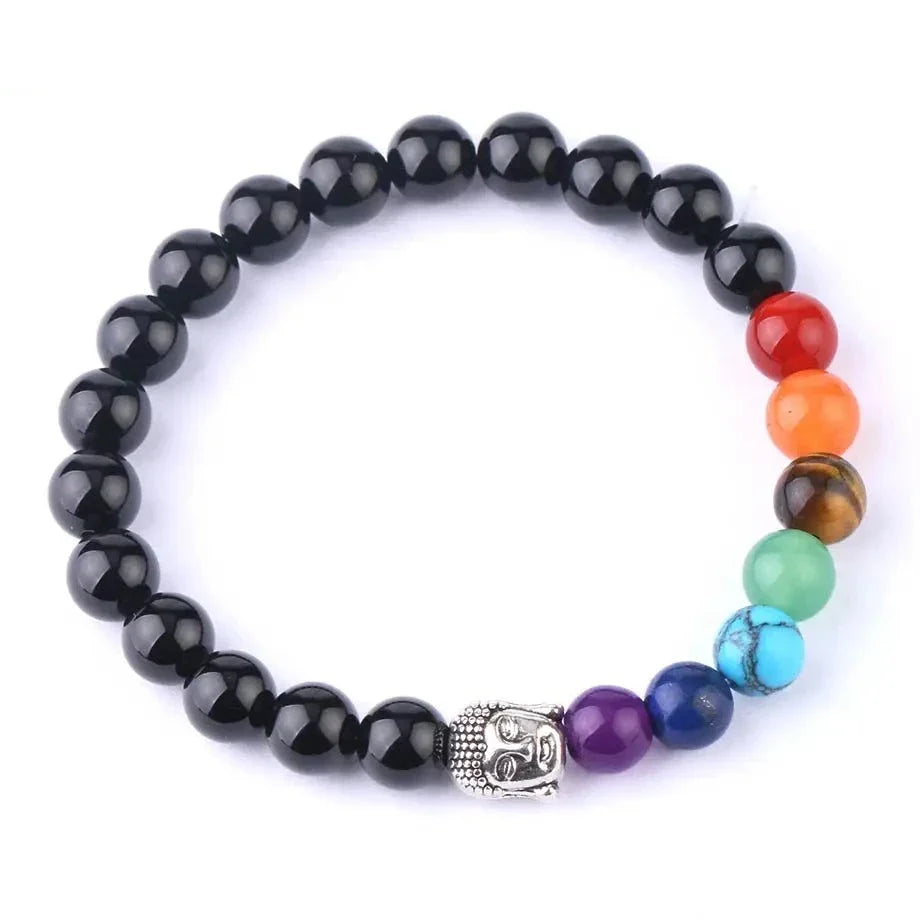 7 Chakra Bracelet with Buddha Head - Natural Stone Energy Healing Jewelry | Buddhive
