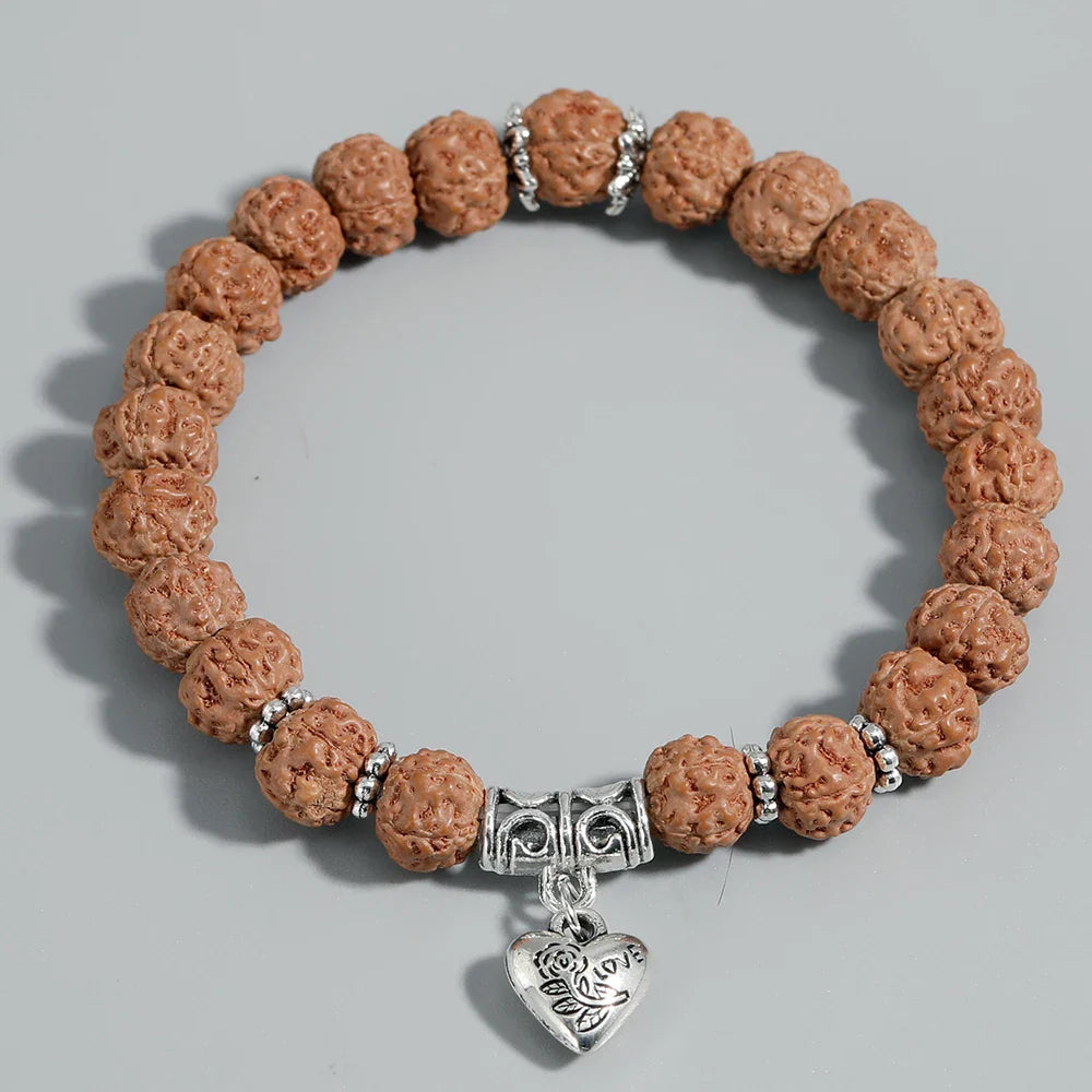Tibetan Bodhi Seed Heart Bracelet for Women - Sacred Buddhist Prayer Beads | Buddhive