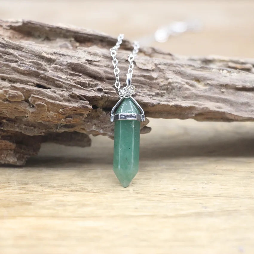 Hexagonal Stone Necklace - Natural Gemstone Pendant - Tiger's Eye & Obsidian | Buddhive