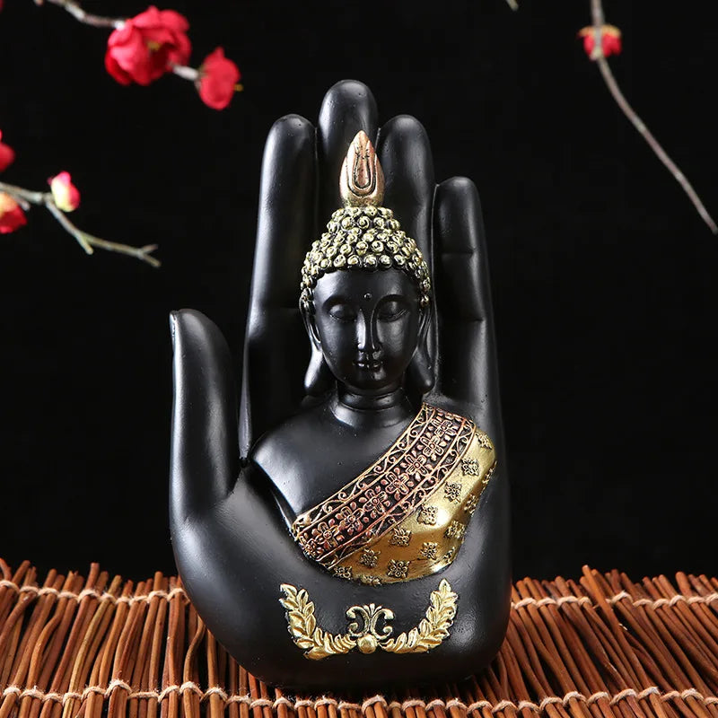 Buddha Hand Statue Resin Wood Finish - Zen Meditation Decor 7 Inch | Buddhive