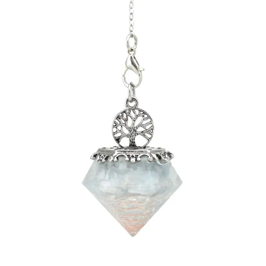 Natural Stone Diamond Pendant Necklace - Gemstone Buddhist Jewelry for Meditation | Buddhive