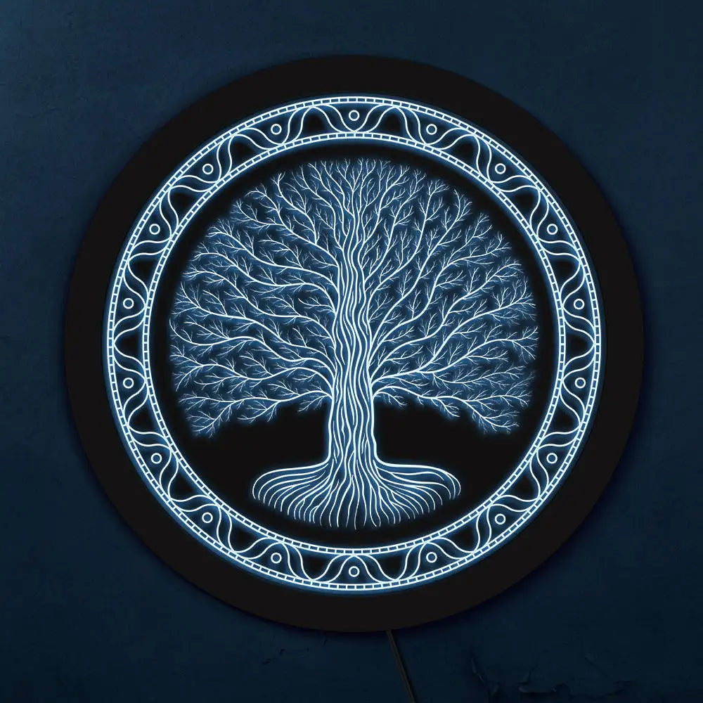 Tree of Life Wall Lamp LED - Dimmable Zen Decor Light - Sacred Symbol Illumination | Buddhive