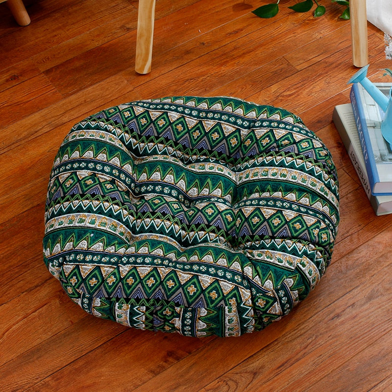 Tibetan Meditation Cushion - Linen Zafu Floor Pillow 16x16 & 20x20 | Buddhive