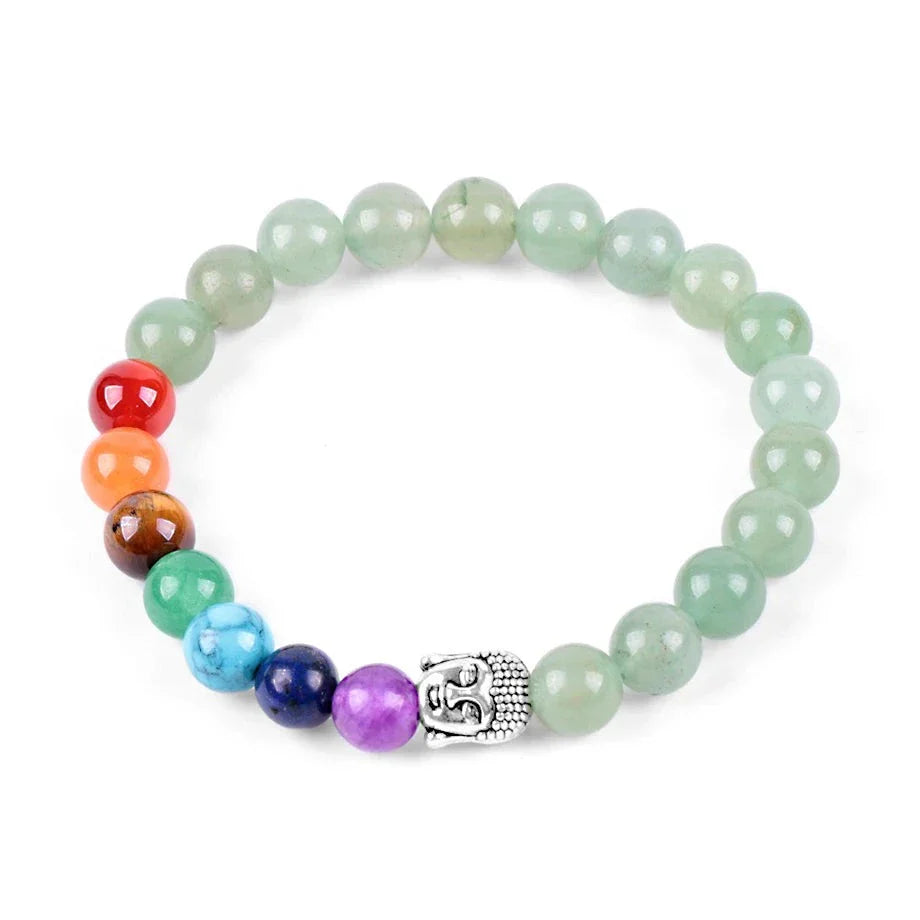 7 Chakra Bracelet with Buddha Head - Natural Stone Energy Healing Jewelry | Buddhive
