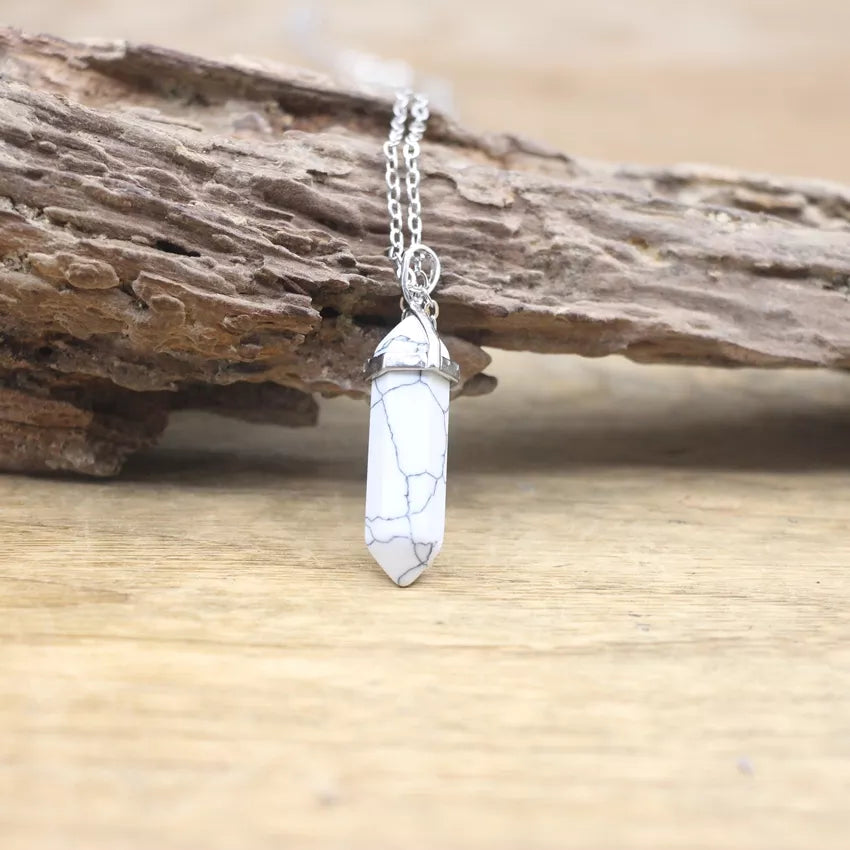 Hexagonal Stone Necklace - Natural Gemstone Pendant - Tiger's Eye & Obsidian | Buddhive
