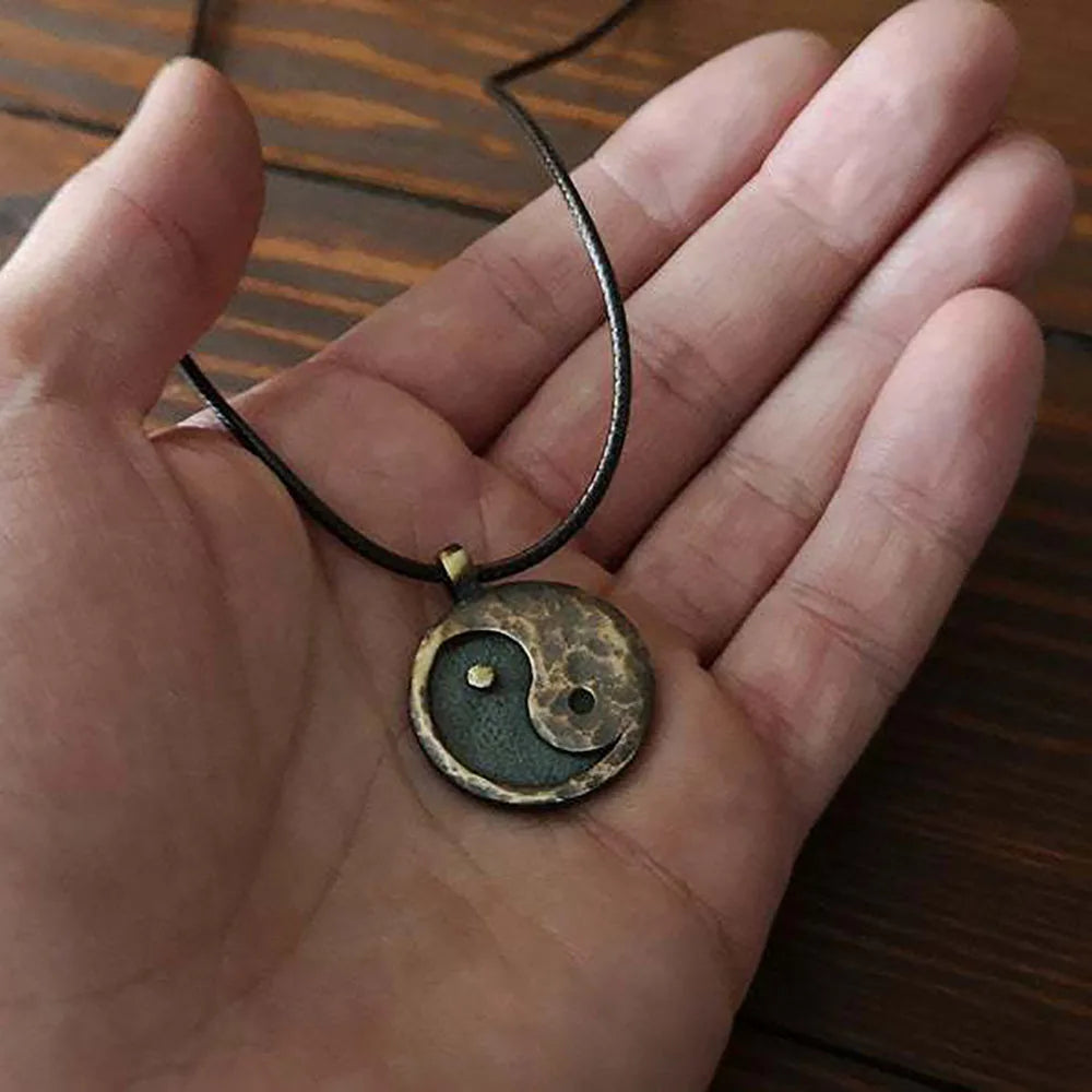 Yin Yang Necklace Handmade Buddhist Pendant Aluminum Alloy Unisex | Buddhive