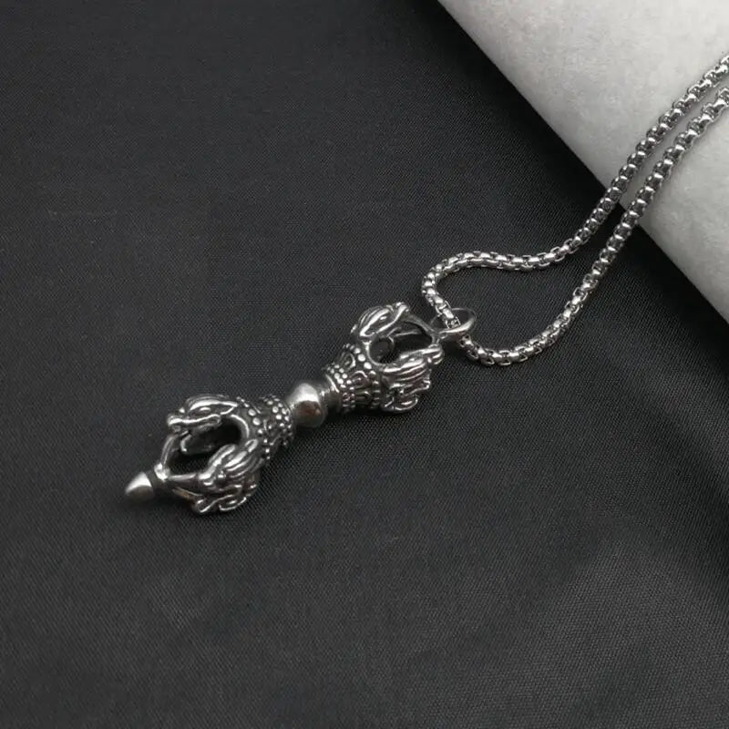 Buddhist Protection Amulet Stainless Steel Necklace - Spiritual Talisman Pendant | Buddhive