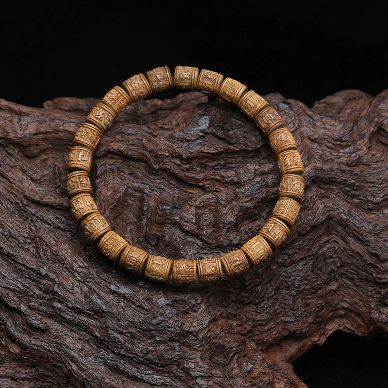Tibetan Sandalwood Bracelet - Natural Wood Prayer Beads - Meditation & Mindfulness | Buddhive