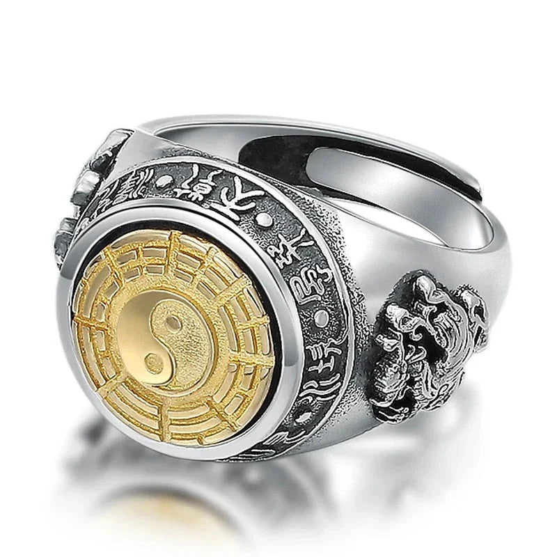 Yin Yang Ring Sterling Silver Buddhist Jewelry for Men - Harmony & Balance Symbol | Buddhive