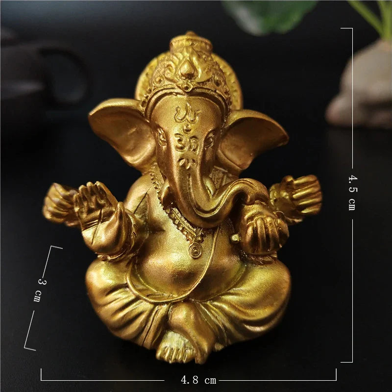Ganesh Statue Resin Bronze Finish - Handcrafted Hindu Elephant God Figurine | Buddhive