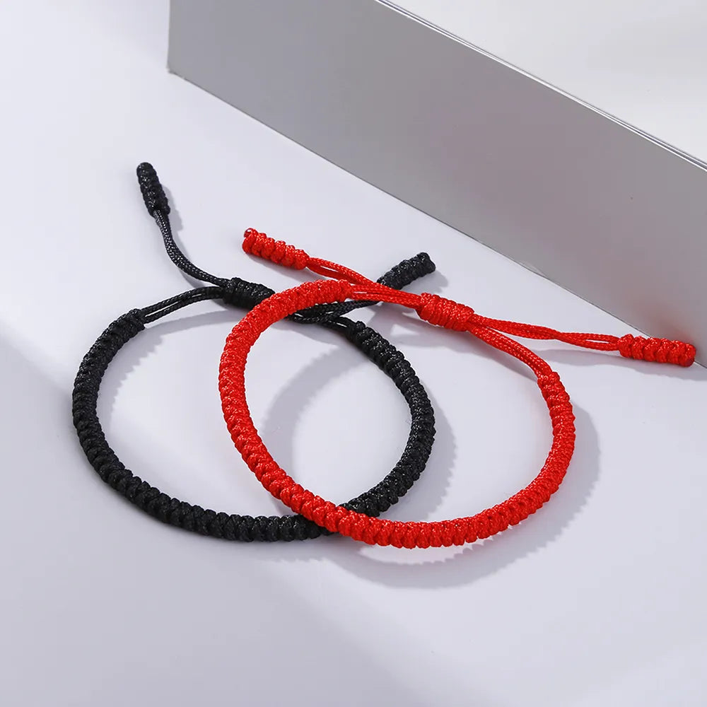 Buddhist Red String Bracelet - Double Wrap Adjustable Lace Design - Protection & Blessings | Buddhive