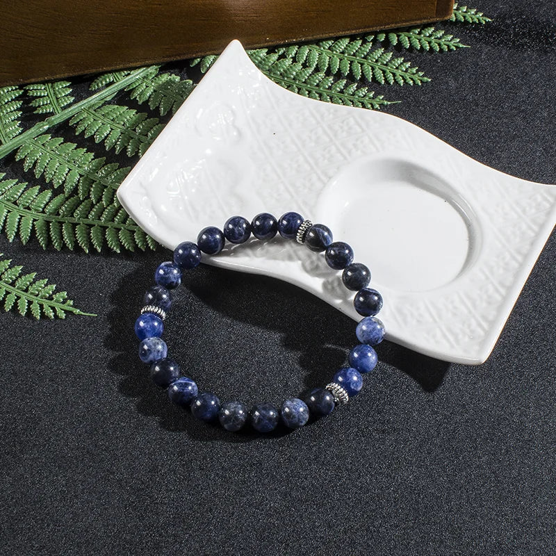 Tibetan Mala Beads Blue Semi-Precious Stone 108 Prayer Necklace | Buddhive