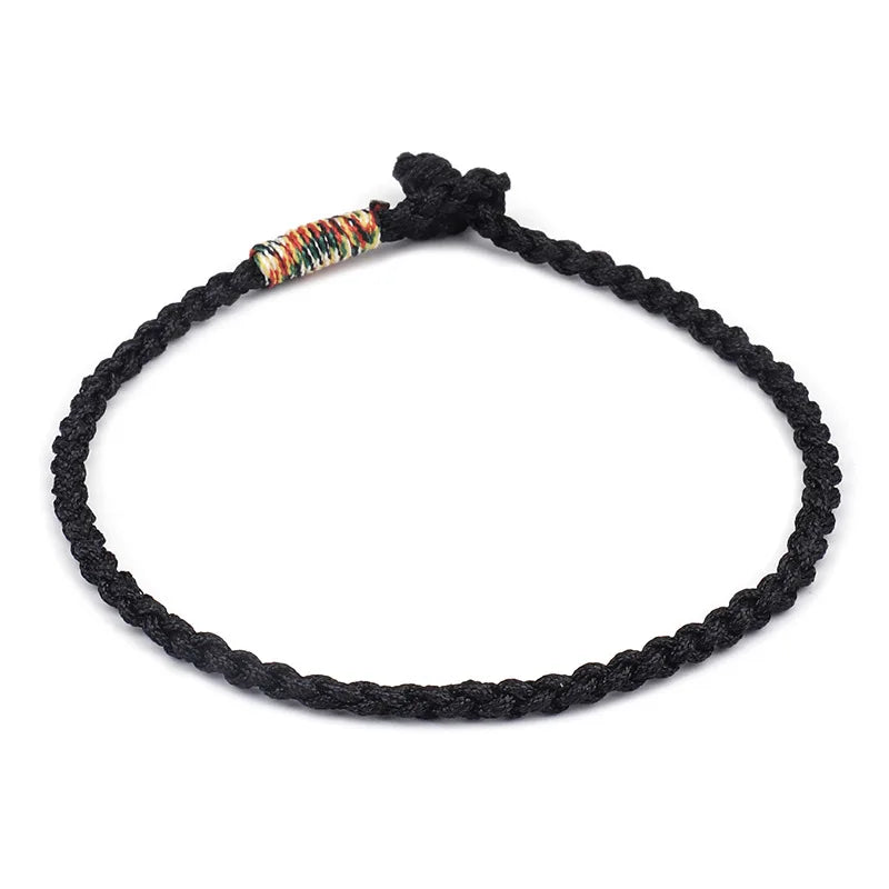 Tibetan Braided Knot Bracelet - Cotton Rope Buddhist Wrist Mala | Buddhive
