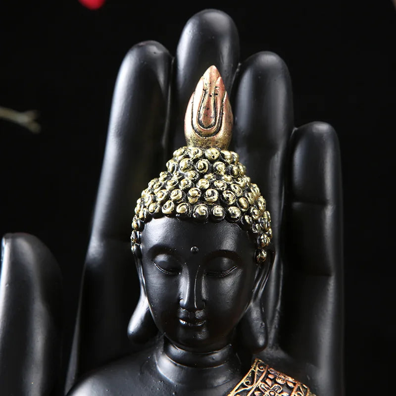 Buddha Hand Statue Resin Wood Finish - Zen Meditation Decor 7 Inch | Buddhive