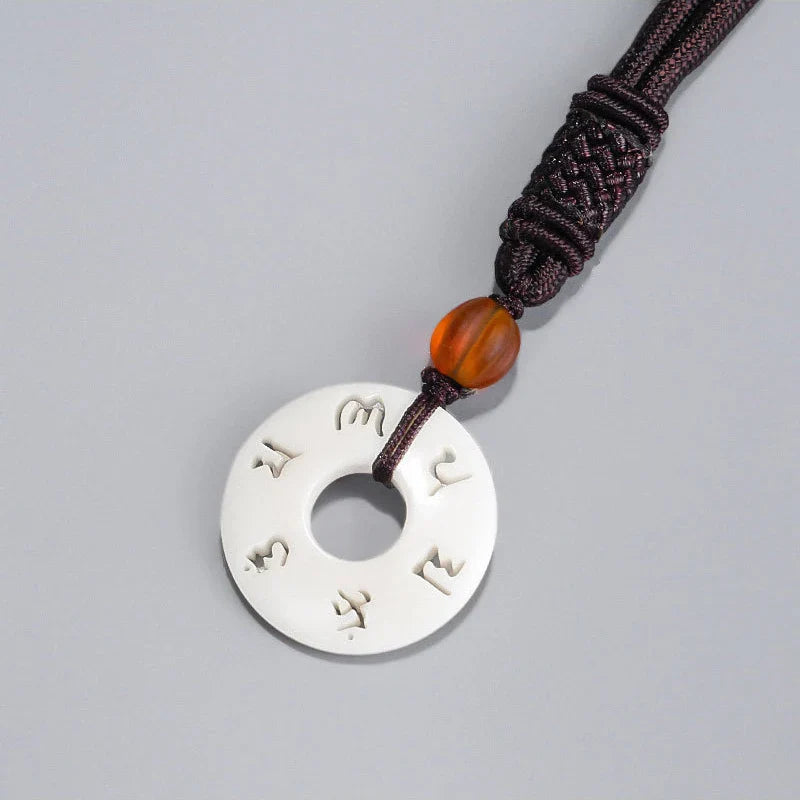 Tibetan Pendant Necklace Natural Stone Ivory Color Buddhist Jewelry | Buddhive