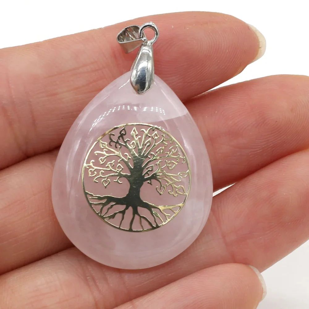 Tree of Life Necklace Natural Stone Pendant - Buddhist Spiritual Jewelry | Buddhive