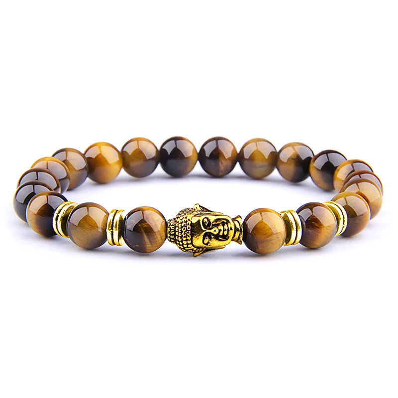 Blue Tiger Eye Buddha Bracelet - Handmade Gemstone Beads with Buddha Charm | Buddhive
