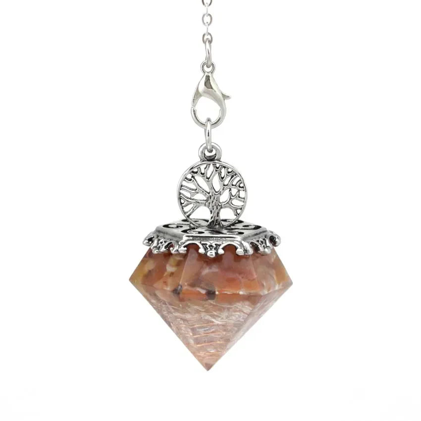 Natural Stone Diamond Pendant Necklace - Gemstone Buddhist Jewelry for Meditation | Buddhive