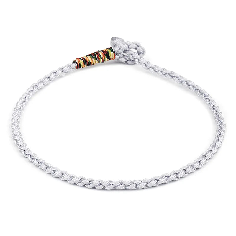 Tibetan Braided Knot Bracelet - Cotton Rope Buddhist Wrist Mala | Buddhive