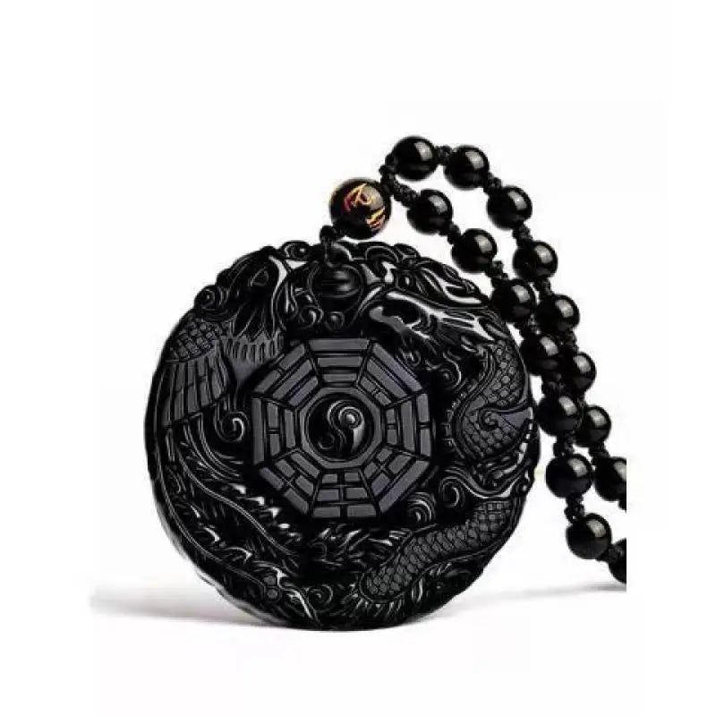 Yin Yang Pendant Black Stone Buddhist Amulet - Harmony & Balance Necklace | Buddhive