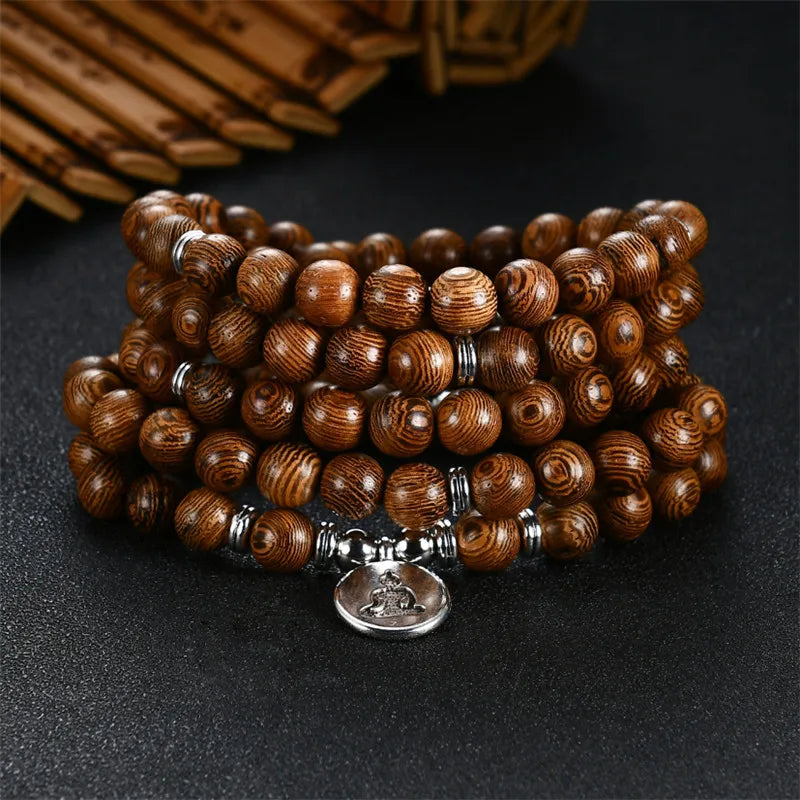 Tibetan Mala Bracelet Men - Wooden Prayer Beads - Meditation & Mindfulness | Buddhive
