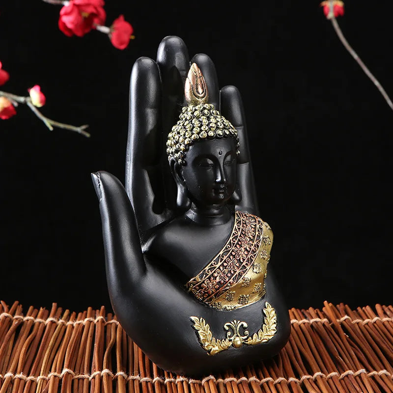 Buddha Hand Statue Resin Wood Finish - Zen Meditation Decor 7 Inch | Buddhive