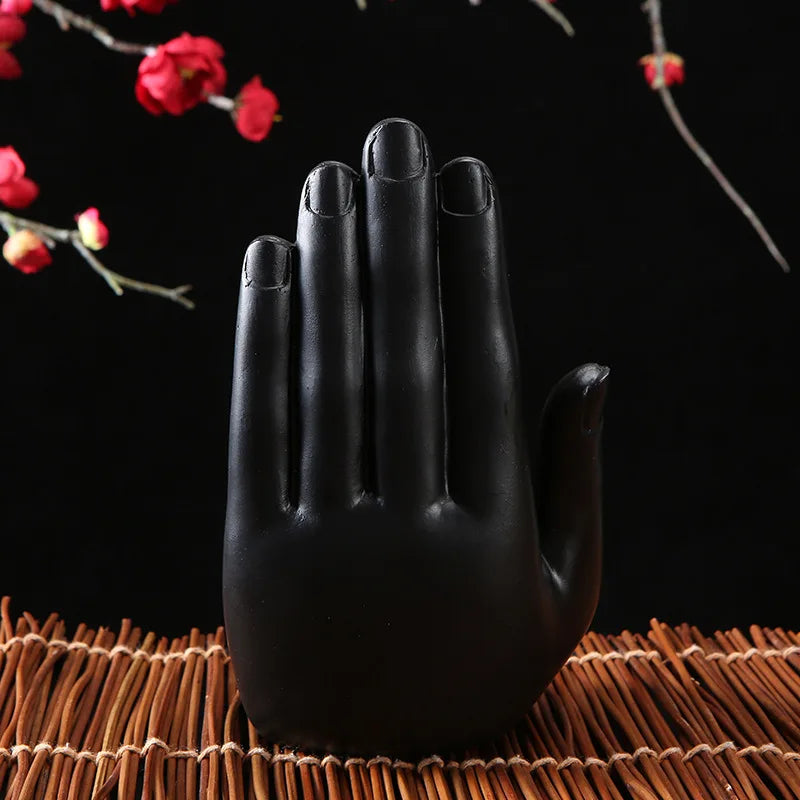 Buddha Hand Statue Resin Wood Finish - Zen Meditation Decor 7 Inch | Buddhive