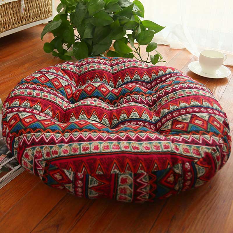 Tibetan Meditation Cushion - Linen Zafu Floor Pillow 16x16 & 20x20 | Buddhive