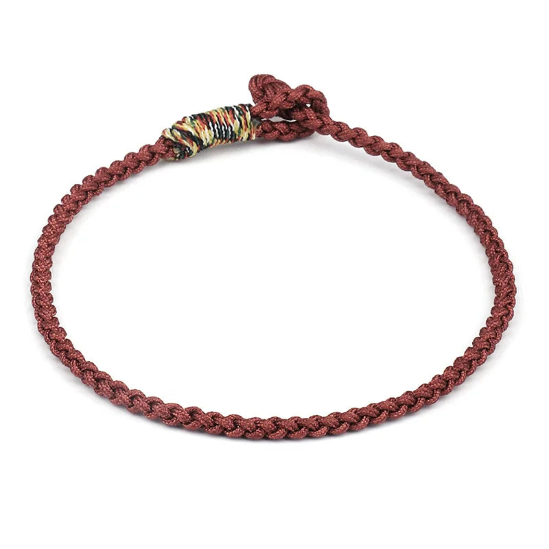 Tibetan Braided Knot Bracelet - Cotton Rope Buddhist Wrist Mala | Buddhive