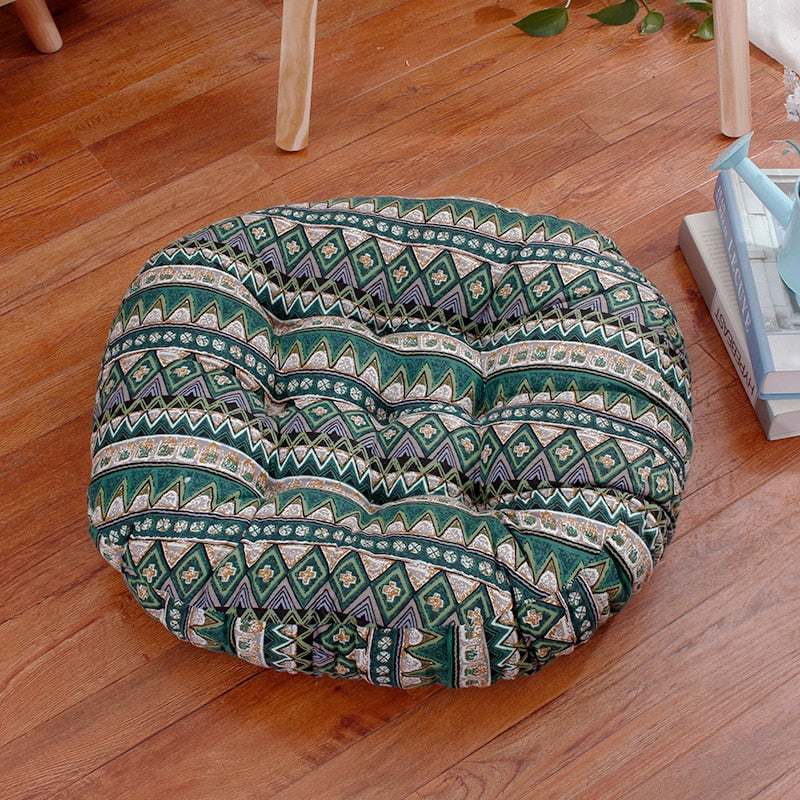 Tibetan Meditation Cushion - Linen Zafu Floor Pillow 16x16 & 20x20 | Buddhive