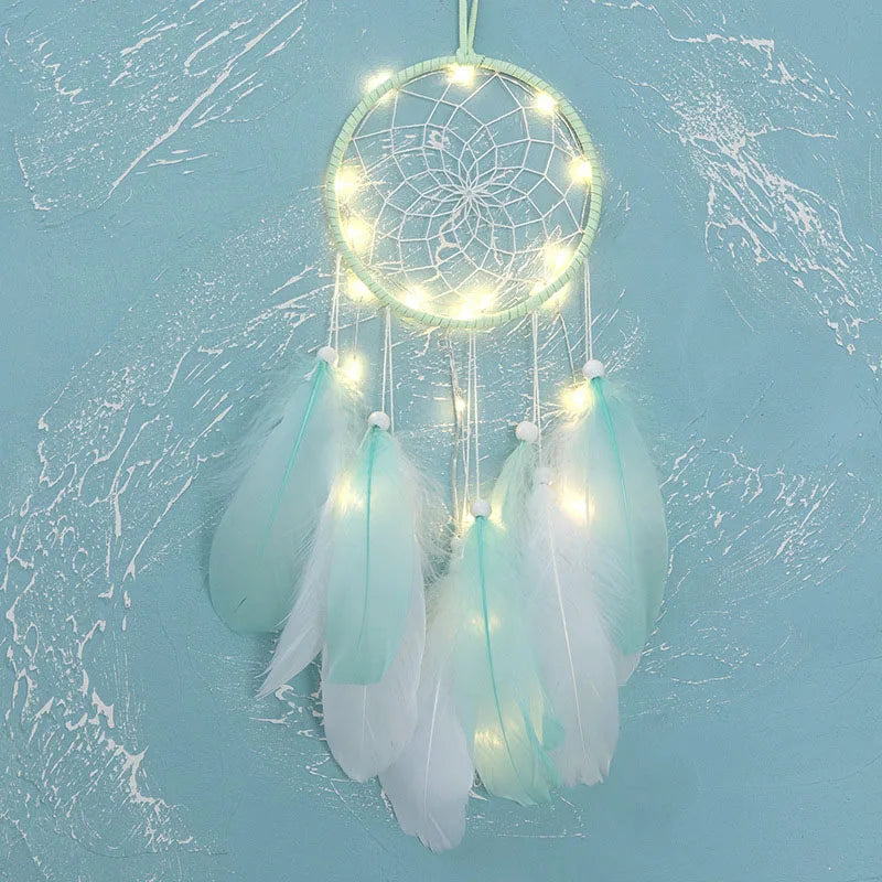 Feather Dreamcatcher Wall Hanging - Organic Materials Boho Style - Bedroom Decor | Buddhive