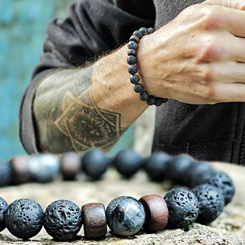 Lava Stone Bracelet Natural Volcanic Rock | Essential Oil Diffuser Aromatherapy Jewelry | Buddhive