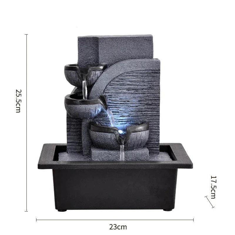 Zen Water Fountain Resin Tabletop - Adjustable Flow & Sound - Meditation & Home Decor | Buddhive