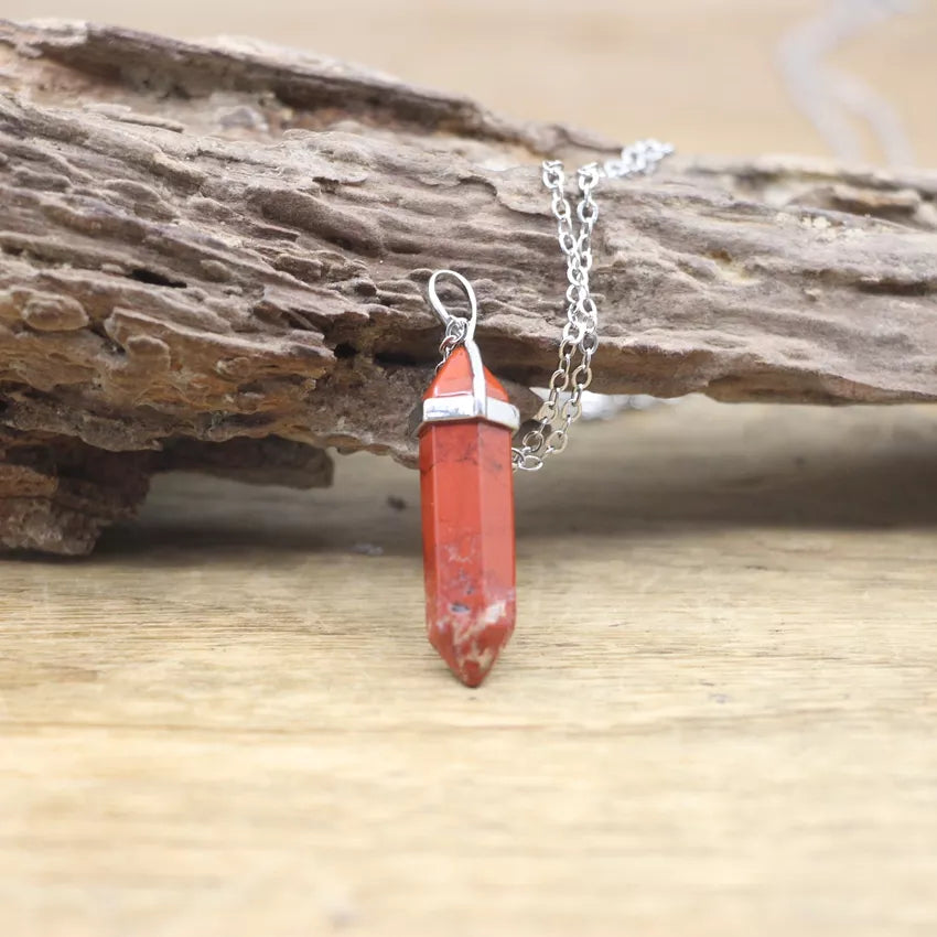 Hexagonal Stone Necklace - Natural Gemstone Pendant - Tiger's Eye & Obsidian | Buddhive