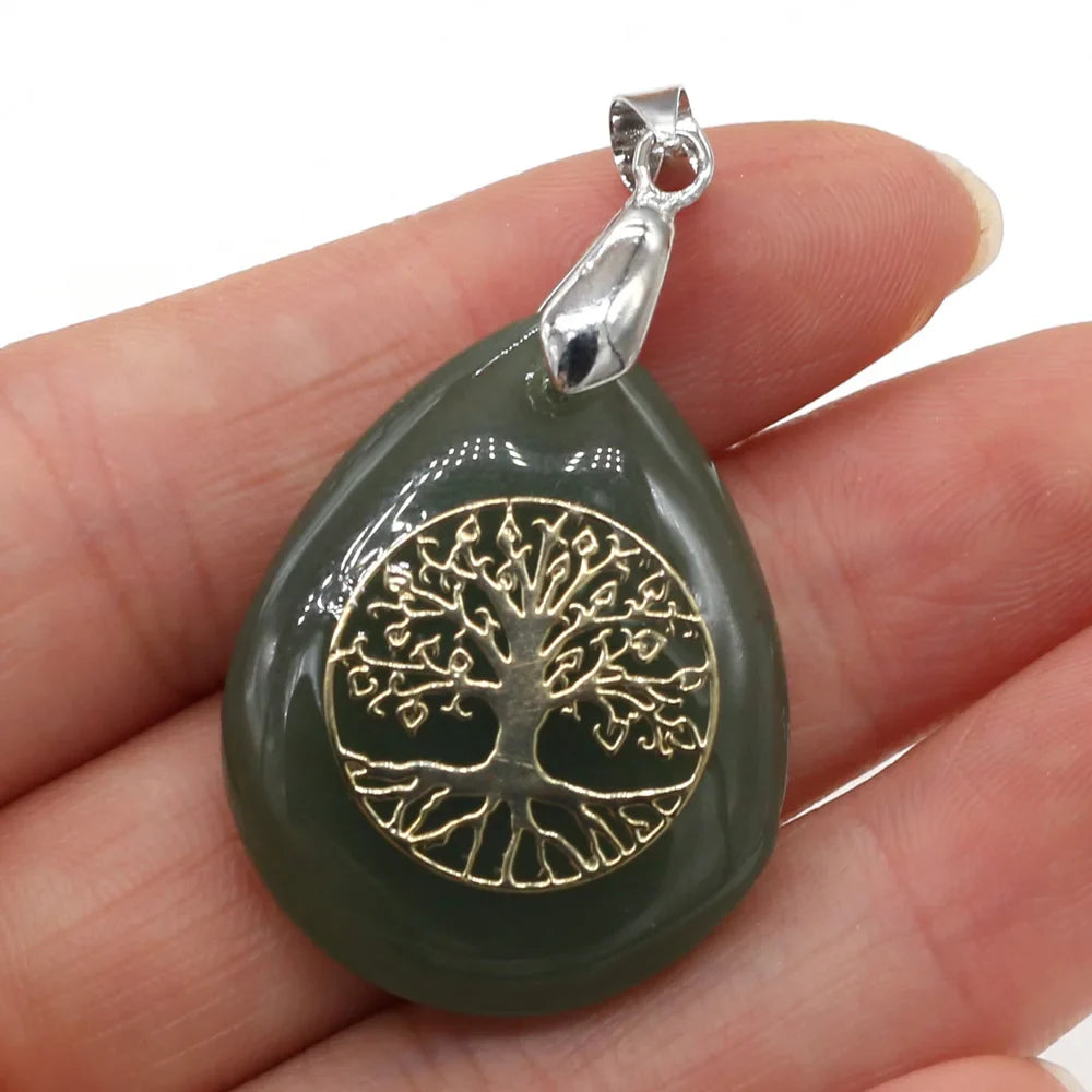 Tree of Life Necklace Natural Stone Pendant - Buddhist Spiritual Jewelry | Buddhive