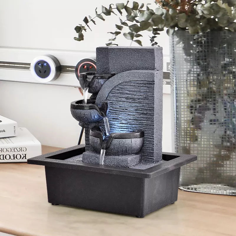Zen Water Fountain Resin Tabletop - Adjustable Flow & Sound - Meditation & Home Decor | Buddhive