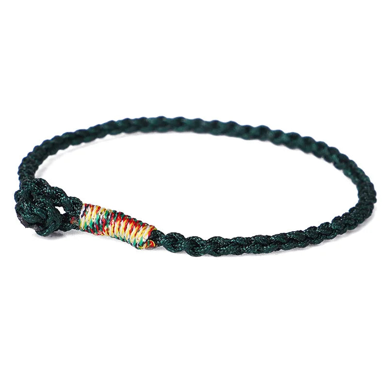 Tibetan Braided Knot Bracelet - Cotton Rope Buddhist Wrist Mala | Buddhive