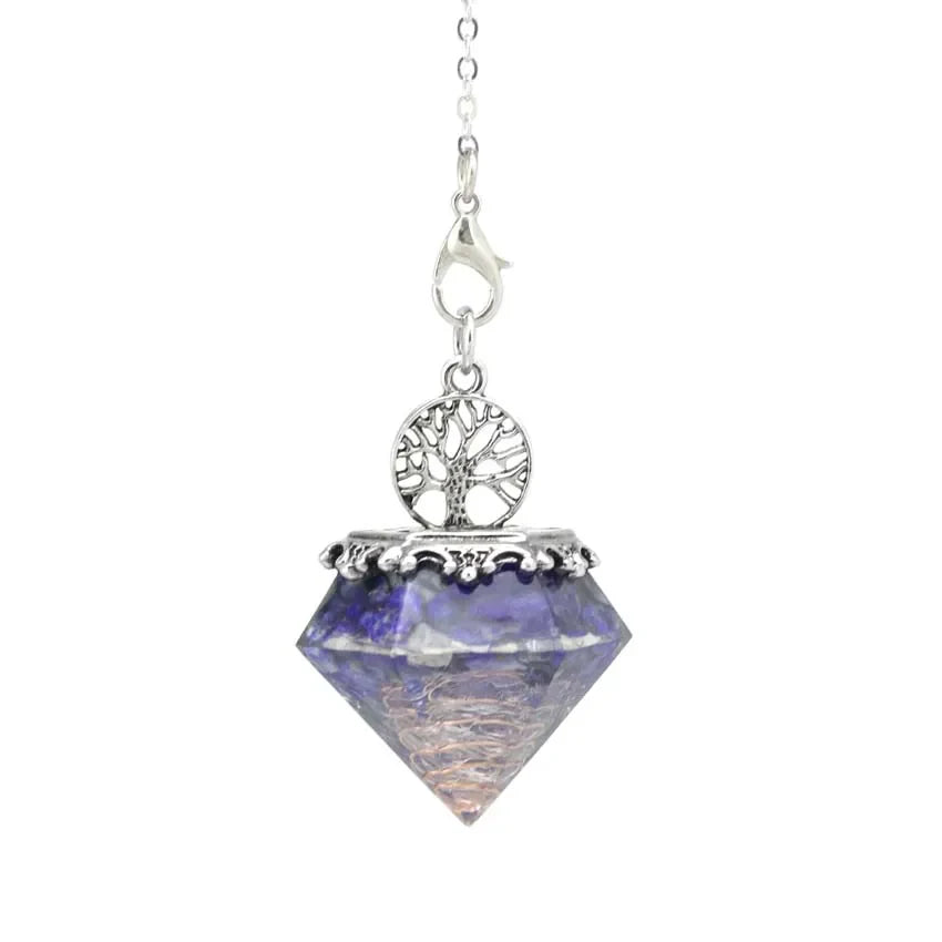 Natural Stone Diamond Pendant Necklace - Gemstone Buddhist Jewelry for Meditation | Buddhive
