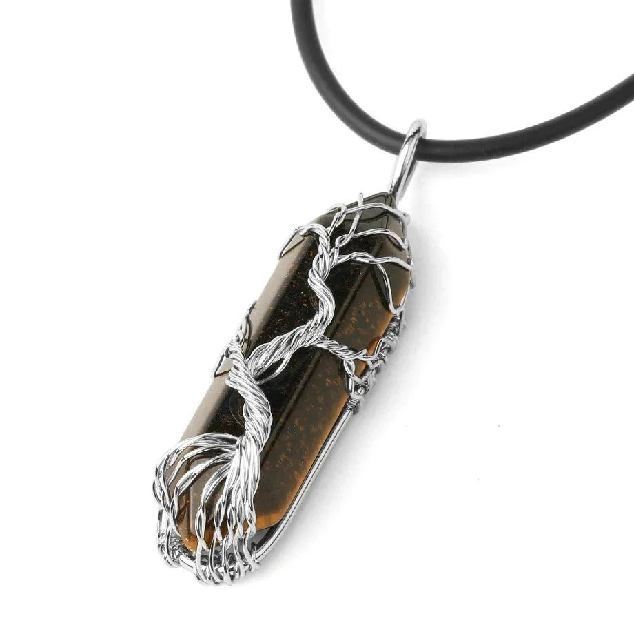 Tree of Life Necklace Natural Amethyst Stone Crystal Pendant | Buddhist Healing Jewelry | Buddhive