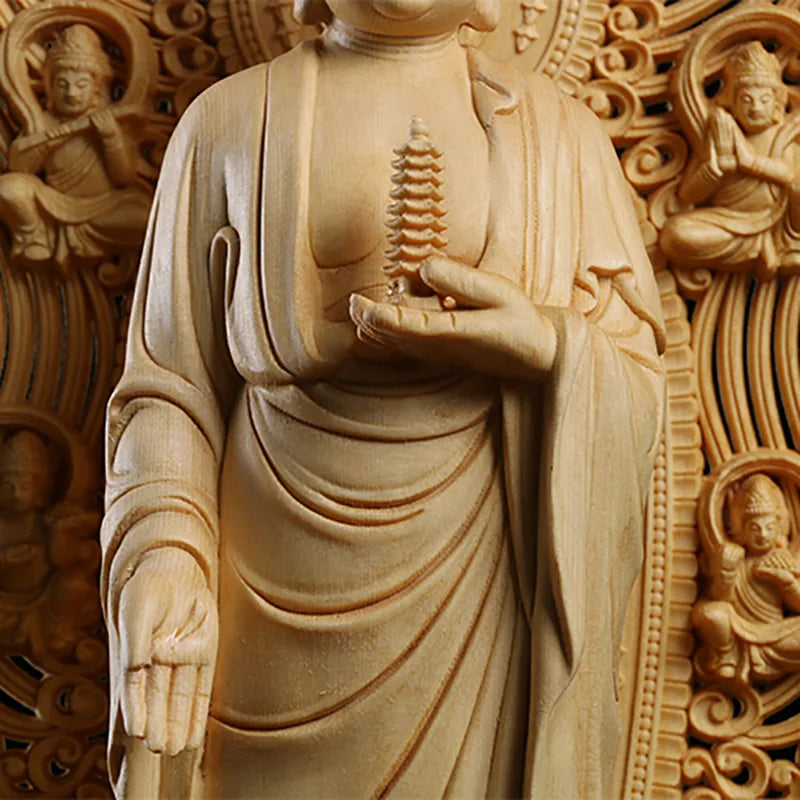 Buddha Statue Solid Wood Medicine Buddha 17 Inch Hand Carved Buddhist Figurine | Buddhive