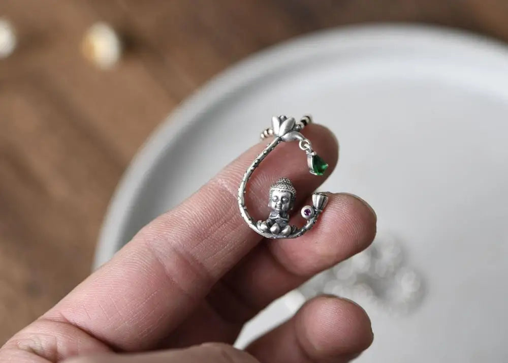 Buddha Pendant Sterling Silver Buddhist Deity - Spiritual Protection Necklace | Buddhive
