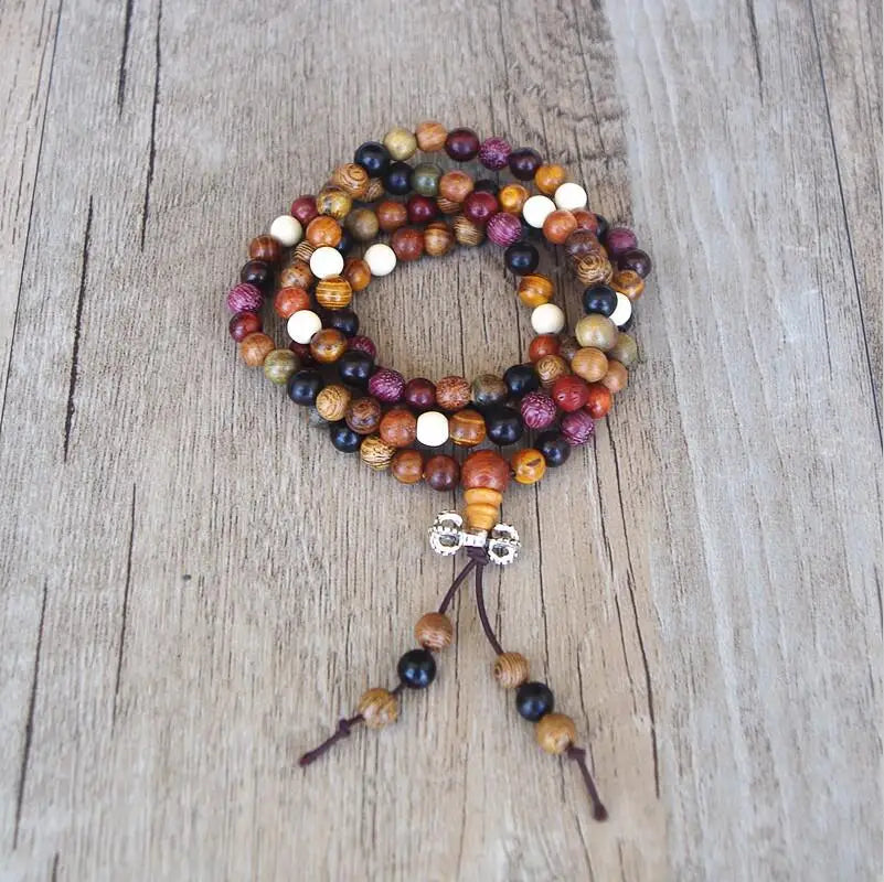 Mala Beads 108 Wood Tibetan Prayer Bracelet - Authentic Buddhist Meditation Necklace | Buddhive