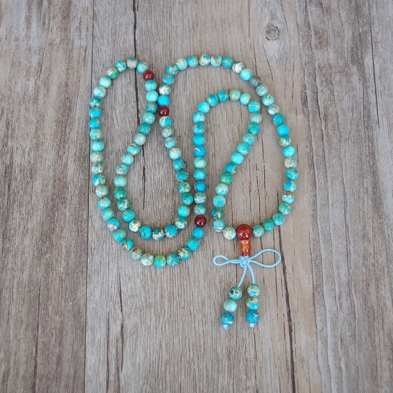 Tibetan Turquoise Mala Beads Bracelet - Authentic Buddhist Prayer Beads - Meditation | Buddhive