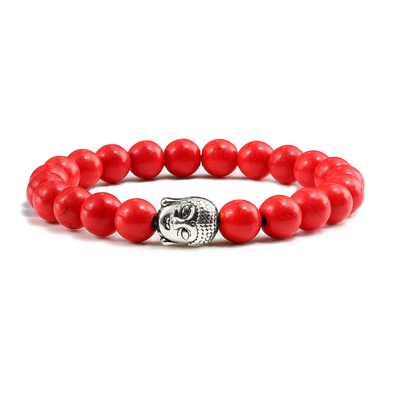 Buddha Head Lava Stone Bracelet - Natural Volcanic Rock Bead Bracelet | Buddhive