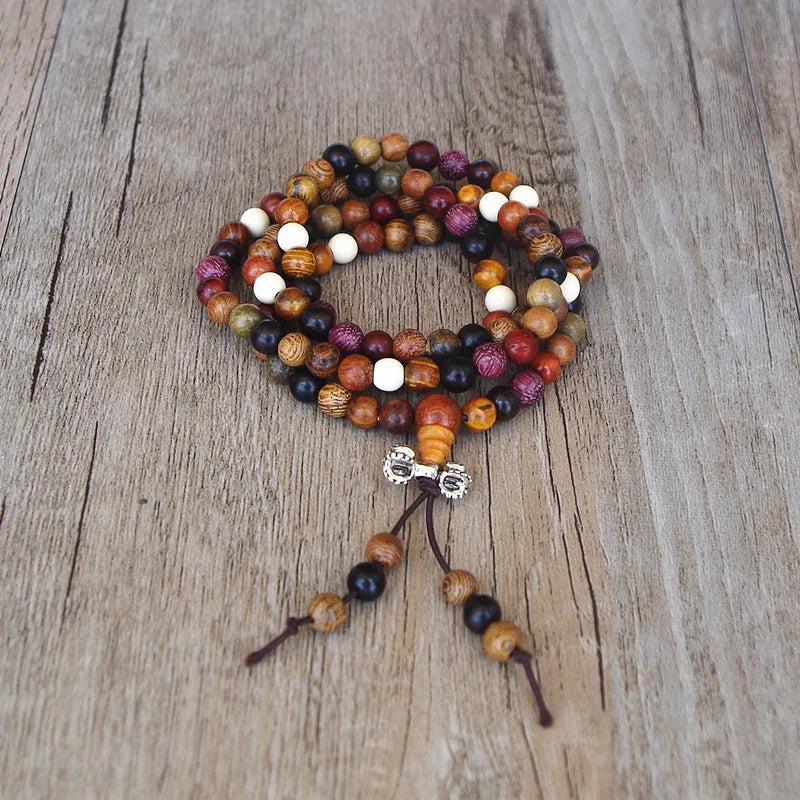 Mala Beads 108 Wood Tibetan Prayer Bracelet - Authentic Buddhist Meditation Necklace | Buddhive