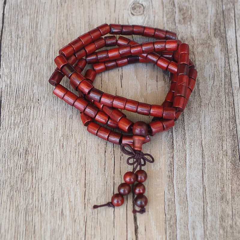 Tibetan Mala Beads Red Sandalwood 108 Prayer Beads - Meditation & Mantra Yoga | Buddhive
