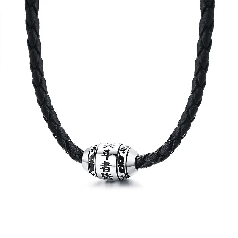 Black Mantra Buddhist Necklace Stainless Steel Charm | Spiritual Jewelry | Buddhive