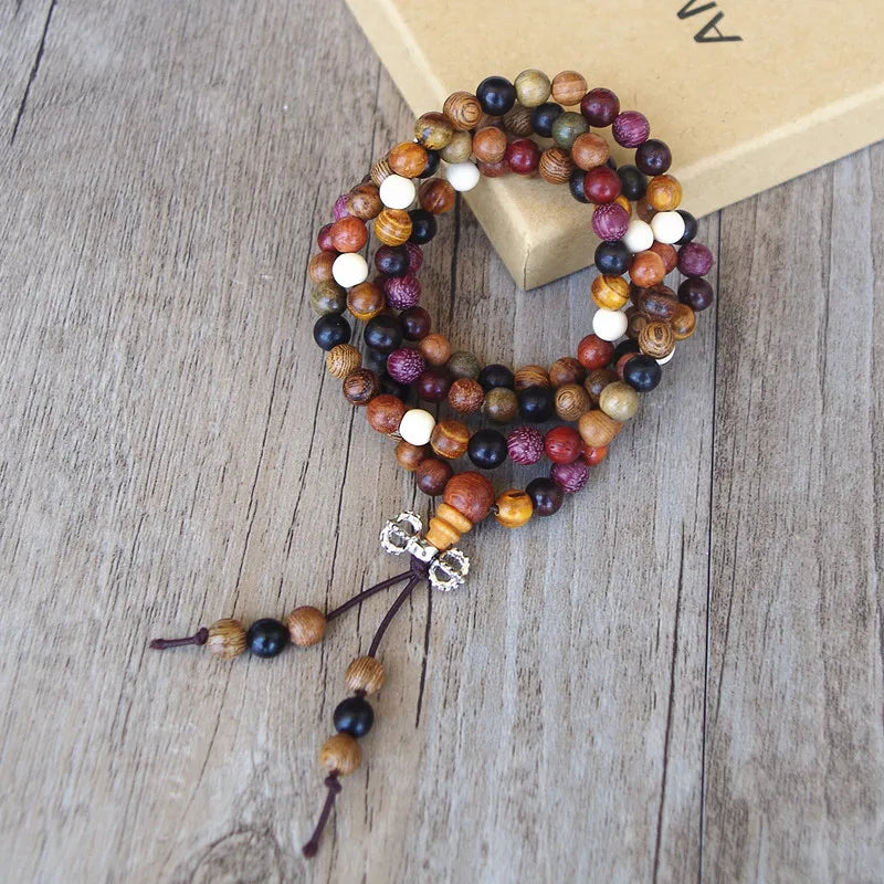 Mala Beads 108 Wood Tibetan Prayer Bracelet - Authentic Buddhist Meditation Necklace | Buddhive